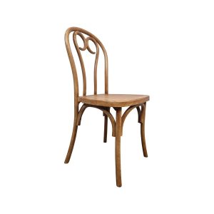 Super-Seat | De Thonet hart-back stapelbare kunststof stoel naturel | Licht houtlook kunststof, naturel kleur, rugleuning met hartvormen, stapelbaar. | Horecameubilair