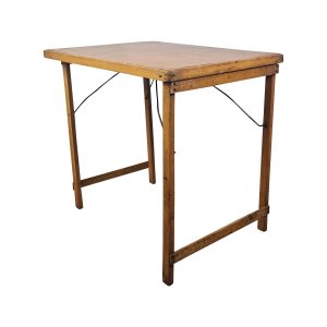 Super-Seat | De Vintage industriële antieke klooster klaptafel (78x60cm) | Bruin hout met connectoren, metalen scharnieren; vintage-uitstraling. |. | Horecameubilair