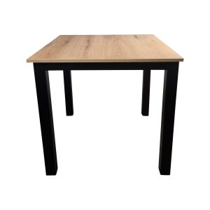Super-Seat | Empire horecatafel met een 80x80cm eiken melamine blad en vier zwarte poten | Vierkante horecatafel met eikenhouten melamine blad, zwarte metalen poten, modern design. | Horecameubilair
