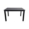 Super-Seat | The Empire horecatafels zwart melamine 120x80cm met onderstel | Zwarte melamine tafel, metalen onderstel, vier rechte poten |. | Horecameubilair