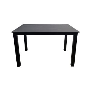 Super-Seat | The Empire horecatafels zwart melamine 120x80cm met onderstel | Zwarte melamine tafel, metalen onderstel, vier rechte poten |. | Horecameubilair