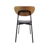 Super-Seat | Must Scandinavische design stoel | Gebogen houten vloerkleed, zwarte metalen poten, donker stoffen kussen, modern en stijlvol. | Horecameubilair