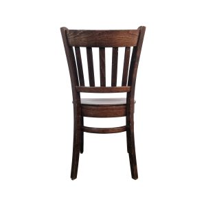 Super-Seat | De Richmond vintage houten caféstoel donkerbruin | Donkerbruine houten stoel met lattenrug en gebogen poten, volledig van hout. | Horecameubilair