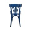 Super-Seat | De Indigo Thonet vintage houten waaier stoel blauw | Blauwe houten stoel met gebogen rugleuning, verticale spijlen, klassiek ontwerp. | Horecameubilair