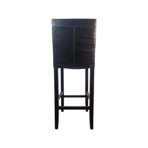 Super-Seat | Lisa horeca barkruk vintage zwart | Zwarte barkruk, metalen frame, kunstleren zitting, zichtbaar stiksel, stevige voetsteunen. | Horecameubilair
