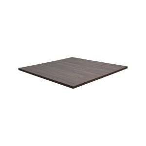 Super-Seat | Scandinavische design stoelen hout / zwart | Donkerhouten, vierkant tafelblad met zichtbare nerf op witte achtergrond. | Horecameubilair