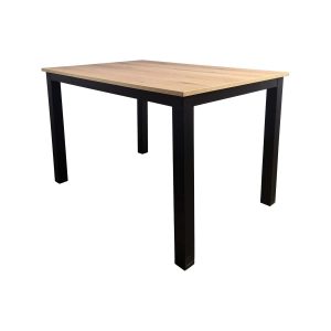Super-Seat | The Empire horecatafel | Tafel met eiken melamine blad, zwarte metalen poten, 120x80cm. Eikenhout-look en strak zwart metaal. | Horecameubilair
