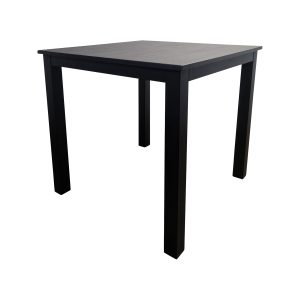 Super-Seat | The Empire horecatafel | Vierkante zwarte tafel (80x80cm), zwart melamine blad, stevige metalen poot, matte afwerking. | Horecameubilair
