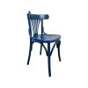 Super-Seat | De Indigo Thonet vintage houten waaier stoel blauw | Blauwe houten stoel met gebogen rugleuning, verticale latten en afgeronde poten. | Horecameubilair