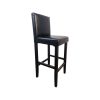 Super-Seat | De Lisa horeca barkrukken vintage zwart Zwarte barkruk met fluwelen zitting, houten poten, rechte deken - luxe en modern design. | Horecameubilair