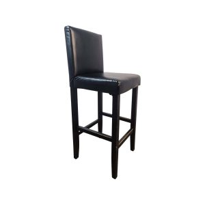 Super-Seat | De Lisa horeca barkrukken vintage zwart Zwarte barkruk met fluwelen zitting, houten poten, rechte deken - luxe en modern design. | Horecameubilair