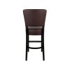 Super-Seat | De Lisa Rome horeca barkrukken donkerbruin | Donkerbruine stoffen barkruk met hoge rug, zwarte houten poten, chique uitstraling. | Horecameubilair