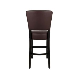 Super-Seat | De Lisa Rome horeca barkrukken donkerbruin | Donkerbruine stoffen barkruk met hoge rug, zwarte houten poten, chique uitstraling. | Horecameubilair