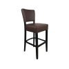 Super-Seat | De Lisa Rome horeca barkrukken donkerbruin | Donkerbruine stoffen barkruk met zwart houten poten, beklede zitting & rugleuning, metalen voetensteun. | Horecameubilair