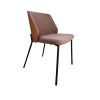 Super-Seat | The New York design stoelen hout velours Mokka | Roze velours zitting/rug, houten zijkanten, slanke zwarte metalen poten. | Horecameubilair