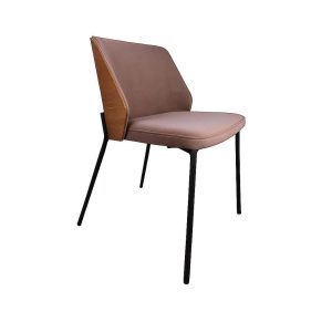 Super-Seat | The New York design stoelen hout velours Mokka | Roze velours zitting/rug, houten zijkanten, slanke zwarte metalen poten. | Horecameubilair