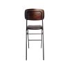 Super-Seat | Jody horeca design barkrukken zwart / bruin stapelbaar | Zwart metalen poten, donker houten rugleuning, zwart gestoffeerde zitting. | Horecameubilair