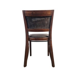 Super-Seat | The Stonemill vintage houten stoelen | Donkerbruine houten stoelen met gebogen rugleuning en beklede zitting, tijdloos elegant. | Horecameubilair