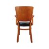 Super-Seat | Stoere houten armstoel met gebogen rugleuning, zwarte zitting. Materiaal: hout, kunstleer. Kleur: naturel & zwart. | Horecameubilair