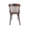 Super-Seat | Houten stoel met gebogen rugleuning, verticale spijlen en schuine poten in naturel houtkleur. | Horecameubilair