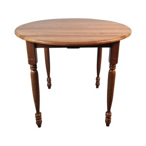 Super-Seat | The Kingsley vintage houten cafétafel rond 90cm | Ronde tafel, glad houten blad, warme bruine tint, sierlijk gedraaide houten poten |. | Horecameubilair