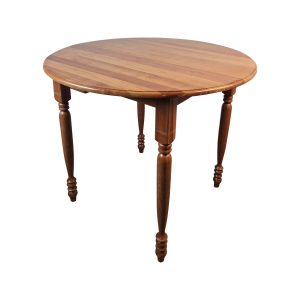 Super-Seat | The Kingsley vintage houten cafétafel (rond, 90cm) Ronde bruine houten tafel met glad blad en vier gedraaide houten poten. | Horecameubilair