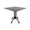 Super-Seat | The Metro café terrastafels HPL zwart 80x80 incl. onderstel Zwarte HPL tafel met vierkante bovenkant en metalen onderstel, stijlvolle terras tafel voor cafés. |. | Horecameubilair