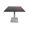 Super-Seat | The Forge bistro terrastafels HPL zwart 80x80 incl. onderstel | Zwart HPL blad, vierkant, metalen centrale poot op vierkante plaat |. | Horecameubilair