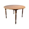 Super-Seat | Ronde tafel met glad houten blad, vier gedraaide poten, volledig hout, bruin van kleur. | Horecameubilair