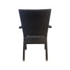 Super-Seat | Zwarte stoel met gevlochten kunststof zitting, aluminium frame en rechte poten. | Horecameubilair
