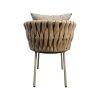 Super-Seat | The Onnoble design (terras) stapelstoelen taupe | Taupe kunststof en aluminium stoel met beige gevlochten rugleuning, grijs zitkussen. | Horecameubilair