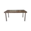 Super-Seat | Jorg steigerhouten (terras) tafel 165x90cm | Donker houten blad, metalen rechte poten, robuust en industrieel design. | Horecameubilair