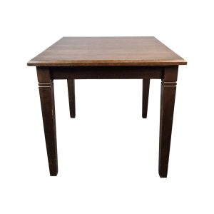 Super-Seat | The Barton vintage houten cafétafels donkerbruin 80x80cm | Donkerbruine houten tafel, vier rechte poten, decoratieve groeven, vintage stijl. | Horecameubilair