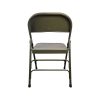 Super-Seat | Metalen klapstoel, legergroen met licht versleten afwerking, retro uitstraling. | Horecameubilair