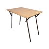 Super-Seat | Houten klaptafel met beige blad en metalen poten, rechthoekig, op witte achtergrond. | Horecameubilair