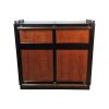 Super-Seat | The Authentic Models Casablanca barkast incl. schaakstukken | Zwart frame, medium bruin hout, metalen details; met schaakstukken en opbergruimte. | Horecameubilair