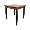 Super-Seat | The Barton vintage houten cafétafels donkerbruin 80x80cm Donkerbruine houten vierkante tafel met rechte poten en subtiele siergroeven. | Horecameubilair