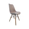 Super-Seat | The Eames retro design kuipstoelen grijs | Grijze kunststof kuipzitting, houten poten met zwarte metalen kruizen, retro look. | Horecameubilair