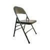 Super-Seat | A FieldFold vintage metalen (terras) leger-klapstoel | Legergroen metalen klapstoel met gebogen tapijt, vlakke zitting; klassiek design. | Horecameubilair