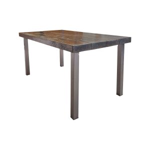 Super-Seat | De Jorg steigerhouten terras tafel 165x90cm | Steigerhouten blad, rechte metalen poten, naturel houtkleurig, modern industrieel design. | Horecameubilair