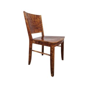 Super-Seat | The Marlow houten caféstoelen Donkerbruin hout, zichtbare nerf, warme patina, licht gebogen rugleuning, platte zitting. | Horecameubilair