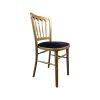 Super-Seat | De Napoleon stoelen goud met velours blauw zit Goudkleurig houten frame, blauwe velours zitting, verticale rugspijlen. | Horecameubilair