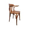 Super-Seat | The Nova vintage houten Thon armstoelen bruin | Donkerbruine houten stoel met gebogen rugleuning en vast schrijftafeltje aan de rechterkant. | Horecameubilair