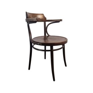 Super-Seat | The Sofia vintage houten Thon caféstoelen met armleuning | Donker hout, ronde zitting, gebogen rugleuning, slanke poten, vintage uitstraling. | Horecameubilair