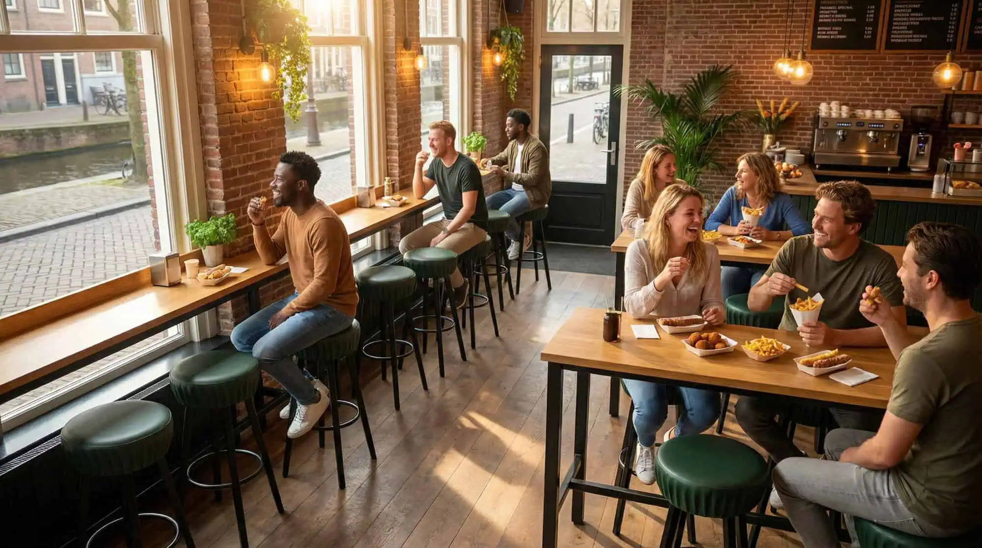 Industriële kroeg barkrukken donkergroen