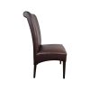 Super-Seat | Lisa horeca stoelen zwart | Bruine hoge stoel met gladde bekleding, metalen poten en licht gebogen vloerkleed, ideaal voor horeca. | Horecameubilair