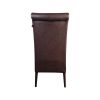 Super-Seat | The Lisa horeca stoelen zwart Diego Zwarte horeca stoel met hoge deken, bruine kunstleer, rechte donkere houten poten. | Horecameubilair