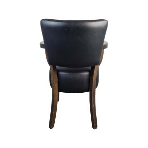 Super-Seat | A Lisa horeca stoelen zwart | Zwarte stoel met zwarte bekleding, houten poten en armleuningen; ideaal voor horeca. | Horecameubilair