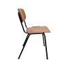 Super-Seat | Galvanitas S17 SC Zwart Bruin Carbonhout | Stoel met licht carbonhout zitvlak en rugleuning, zwartbruine metalen poten. | Horecameubilair