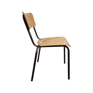 Super-Seat | Galvanitas S17 SC zwart bruin carbonhout | Zwart-bruin houten stoel met zwarte metalen poten, minimalistisch en stijlvol ontwerp. | Horecameubilair